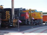 Historic diesels on display at the Utah Railroad museum in Ogden